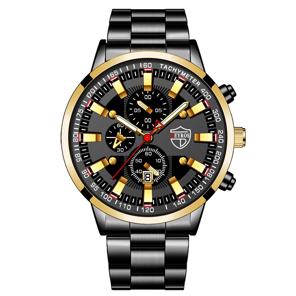 Stainless Steel Strap Watch Men'S Fashion Luminous Calendar Automatic Quartz Watch