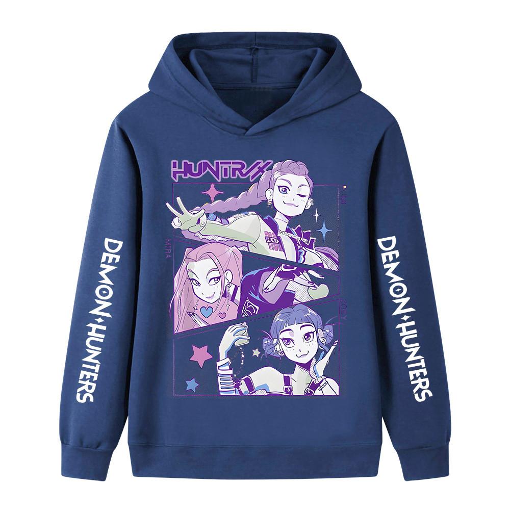 B1196XX Kids Boys Girls Kpop Rumi Zoey Mira Huntrix Print Long Sleeves Hoodie