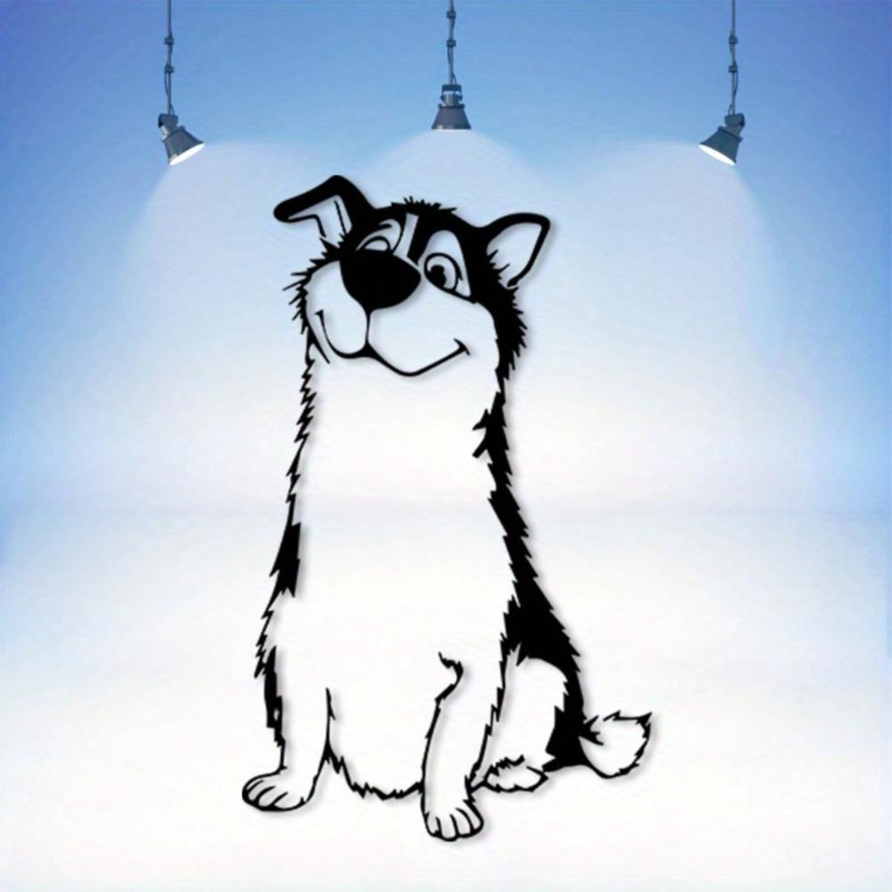 Metal Dog Wall Art Sculpture Powder Coated Home Office Decor Gift