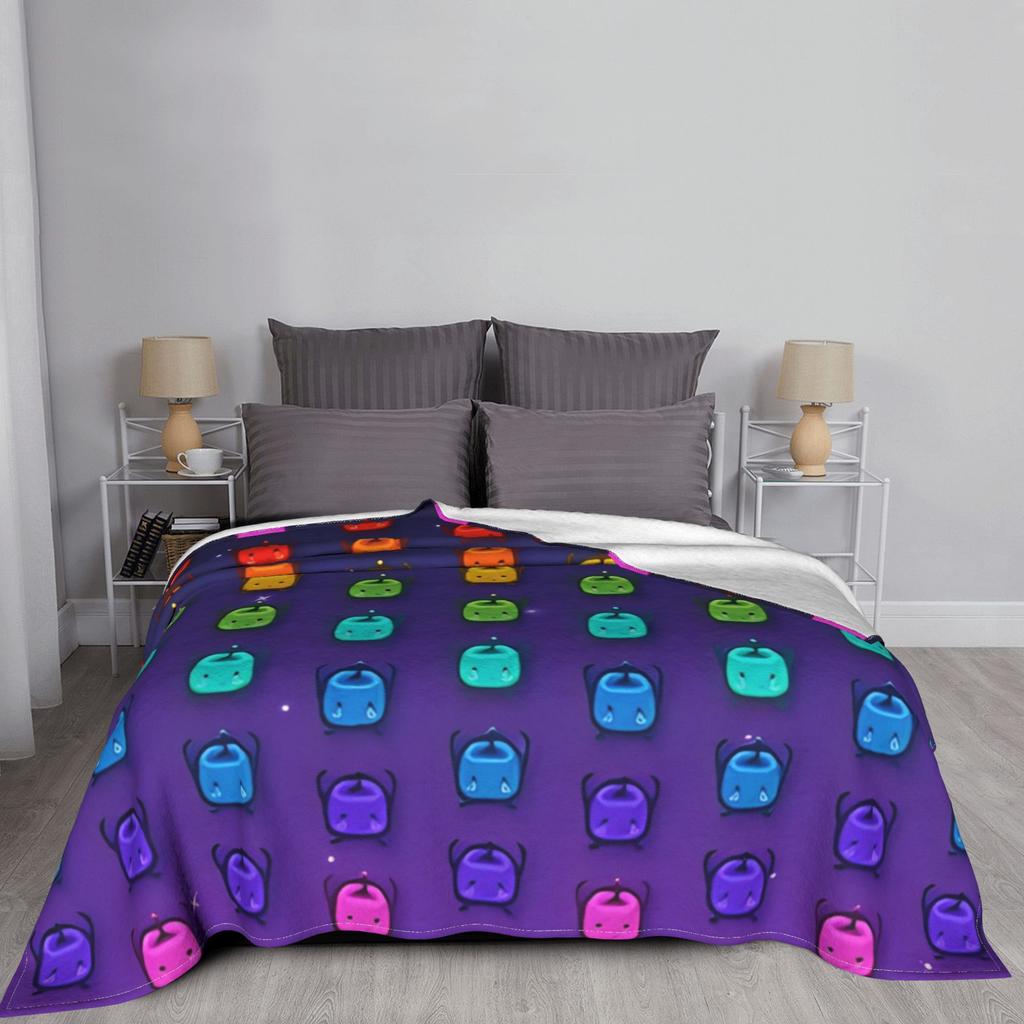 Stardew Valley Rainbow Junimos Blankets Flannel Spring Autumn Management Games Portable Soft Throw Blankets Plush Thin Quilt