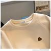 Women's Heart Embroidery Crewneck Sweatshirt: American Style, Long-Sleeved, Versatile, and Age-Reducing for Spring and Autumn.