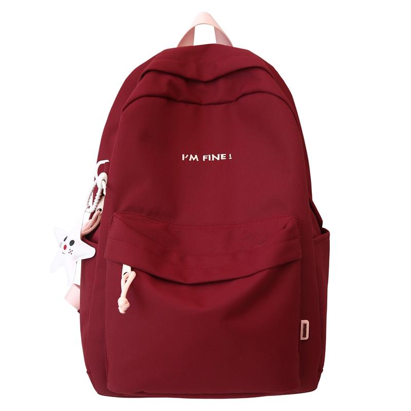 

Женский однотонный рюкзак в стиле колледжа для школьников красный