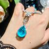 Set di Anello e Orecchini Pendenti in Cotone Paraiba di Lusso