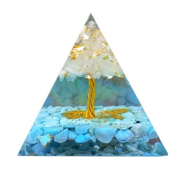 Baum des Lebens Orgonit Chakra Pyramide Gesunde Kristalle Energie Reiki Multiplikator Amethyst Meditation Glück Reichtum Stein