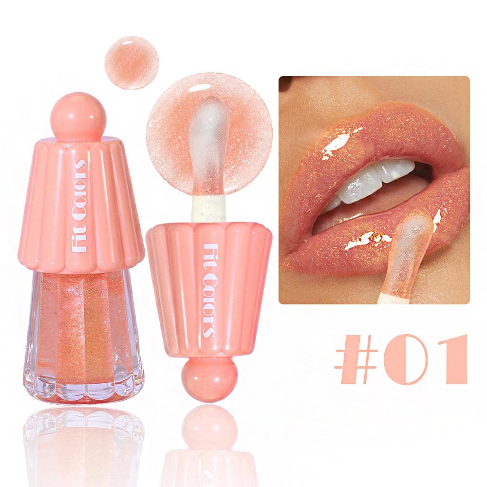 

6-колірний перламутровий дзеркало для губ з великою насадкою для зволоження губ крем для догляду за губами олія желе пудинг блиск для губ 01