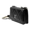 Chanel 19Bag Shiny Lambskin, Gold & Silver & Platinum Metal Crossbody Bag Mini Women's Black AP0957-B07327-94305