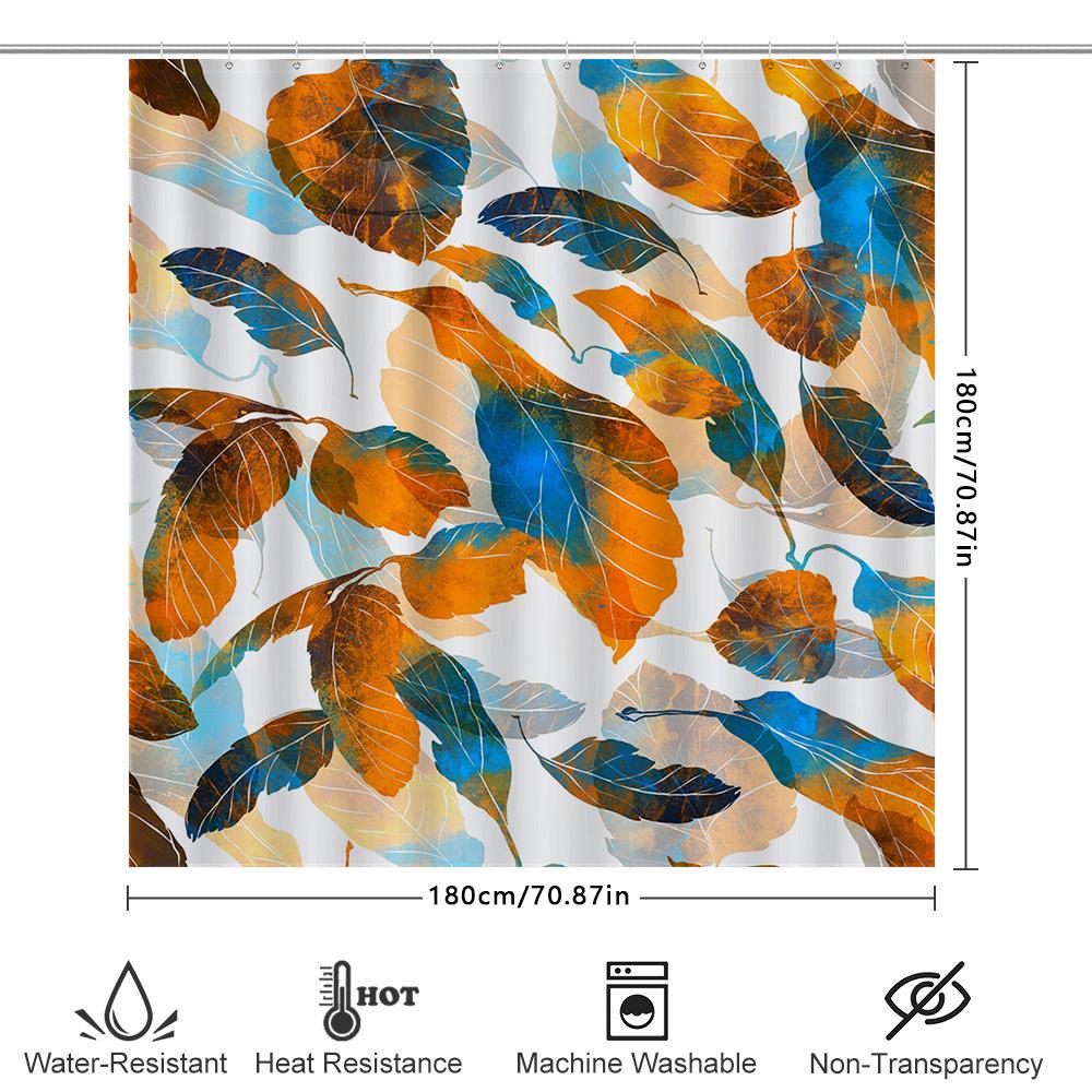 Creative artistic shower curtain waterproof and mildew-proof Shower curtain modern simple leaf pattern design Bathroom curtain