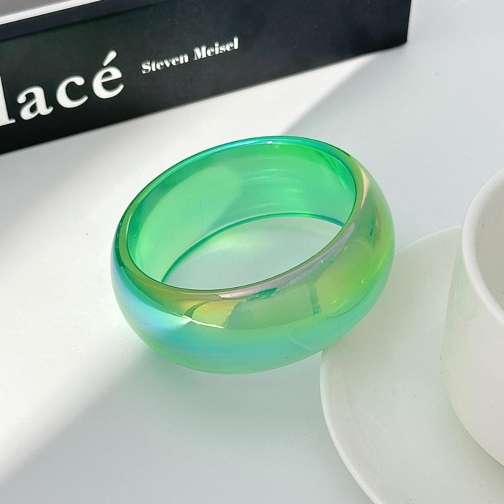 Punk Hip Hop Laser Bracelets Transparent Chunky Bangles Colorful Resin Bangles  Women Jewelry