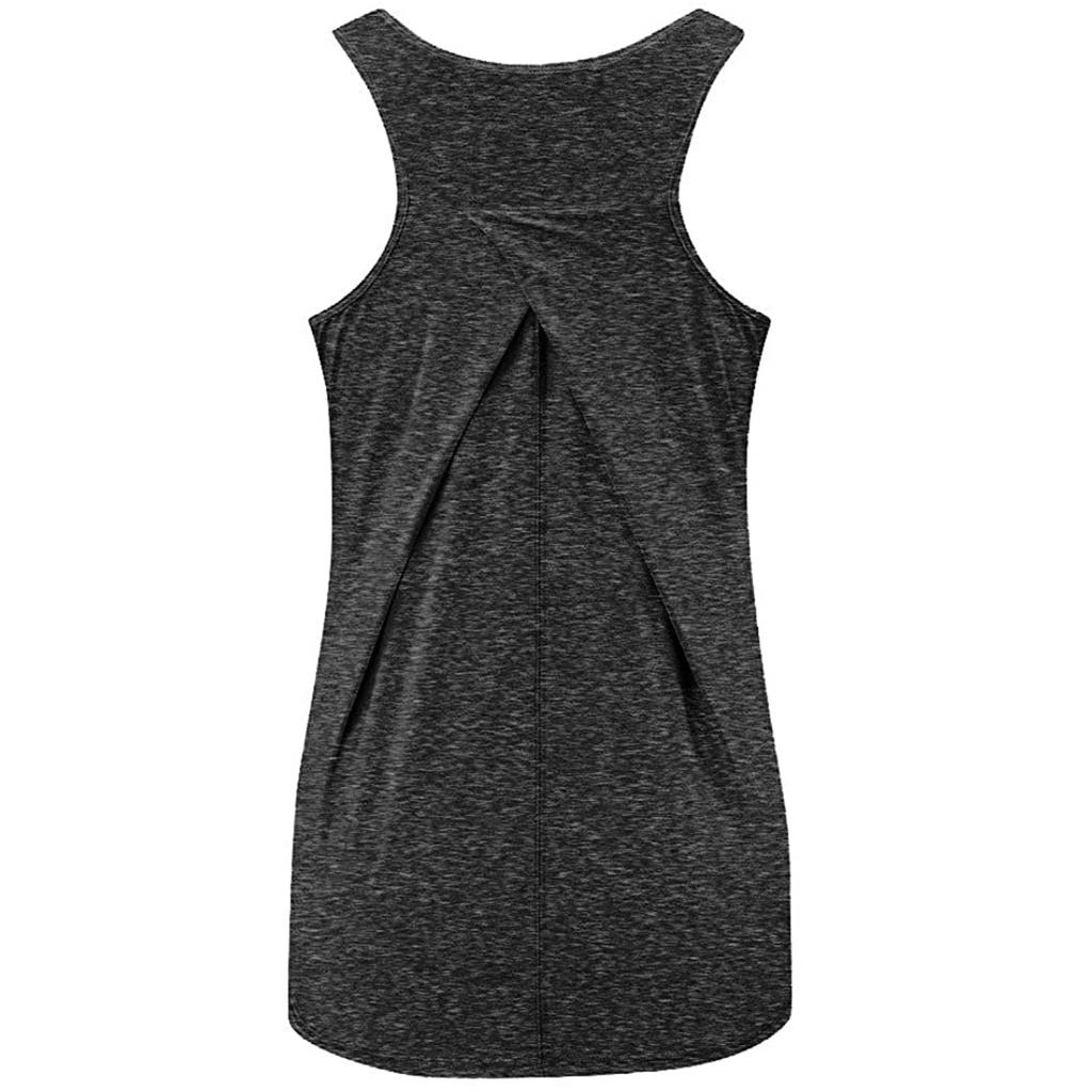 Fashion Women's Sleeveless Round Neck Loose And Breathable Sports Vest Top