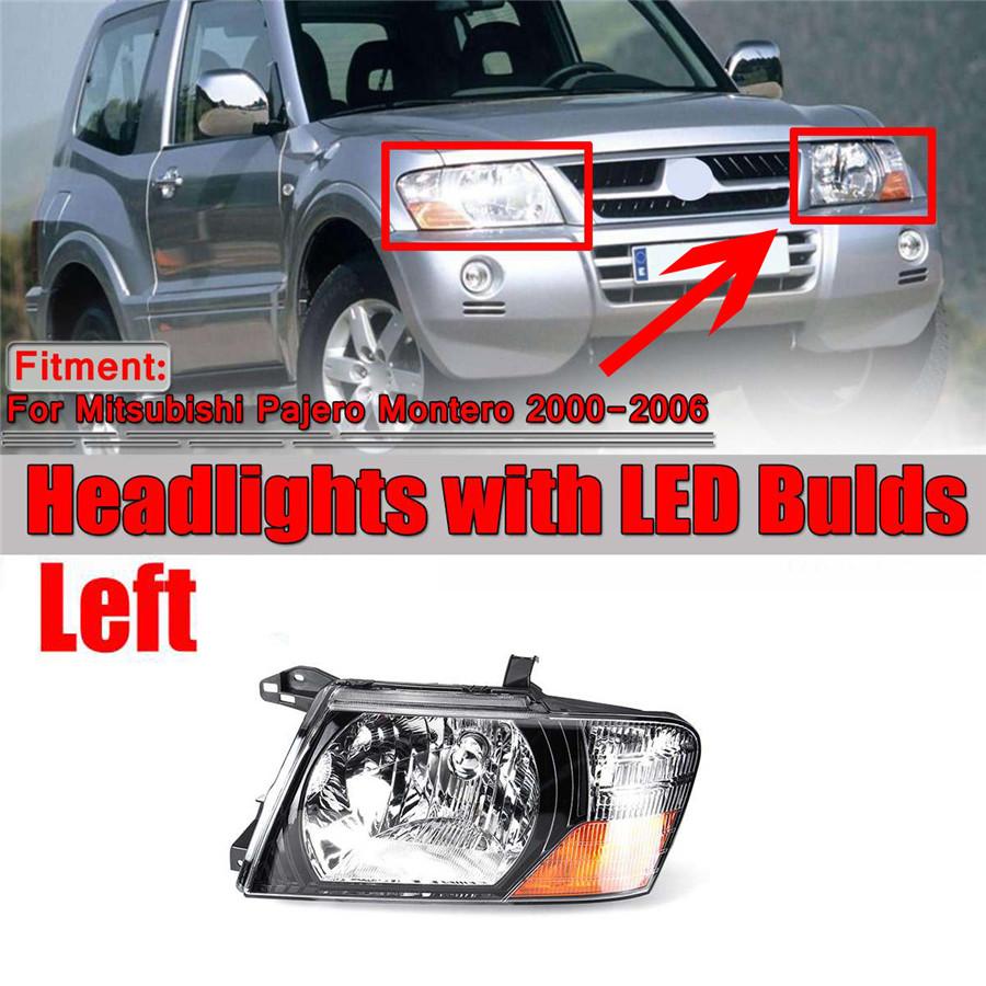 

Headlight Mitsubishi Pajero-black left