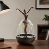 Solar Ballet Dancer Fountain, Tabletop Waterfall with Silent Pump, Resin Sculpture for Living Room Desk, Humidifier Decor Gift
