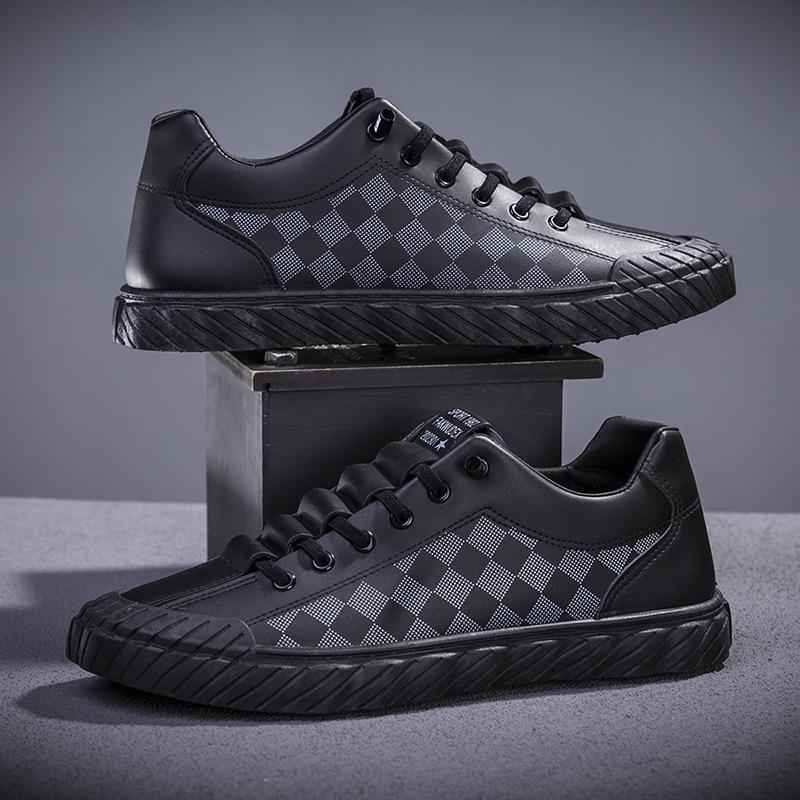 Men's Shoes Casual and Lightweight Shoes Men's Flat-soled Sports Shoes Trendy Breathable Versatile Board Shoes Soft Sole Lace-up Work Men's Shoes