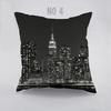 New York City View Dawn Pattern Cotton Cushion Cover For Home Car Couch  Empire State Building Design Dark Night Pillw Case