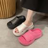 Fashion Soft Sole Chunky Platform Wedge High Heel Outdoor Slippers Women Casual Eva Non Slip Sandals 2025 Lightweight Beach Slippers