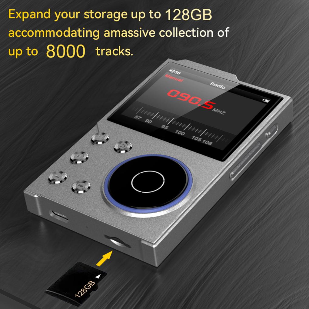 MP3 Player Lossless DSD High Definition Portable Hi-Fi Digital Audio Music Player Built-in 16GB Supports Up To 128GB Memory Card