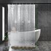 OTraki Shower Width Length Bath 3D Water Cube 3D Privacy Bathroom EVA Mildew Ring Shower Easy To Room Bath 120x160cm Curtain, Semi-Transparent, 120cm,