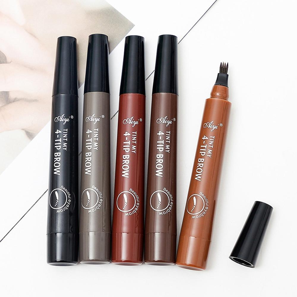 

5-цветный четырехконечный карандаш для бровей, кисть для бровей, разделенная жидкость, водостойкий долговечный усилитель для бровей, карандаш для бровей, тени для бровей