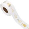 1 Set Adesivi di Natale Trasparenti Rotolo Foglia Oro Albero Etichette Sigillanti Carta Patinata Autoadesivo Alberi di Natale Foglia Oro