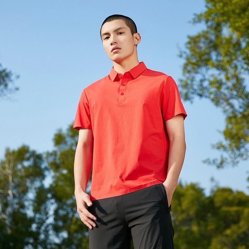 Summer Men's Ice Silk Seamless Polo Shirt Quick-drying Short-sleeved Stretch Breathable High-end Business Casual Trend Tooling Clothing