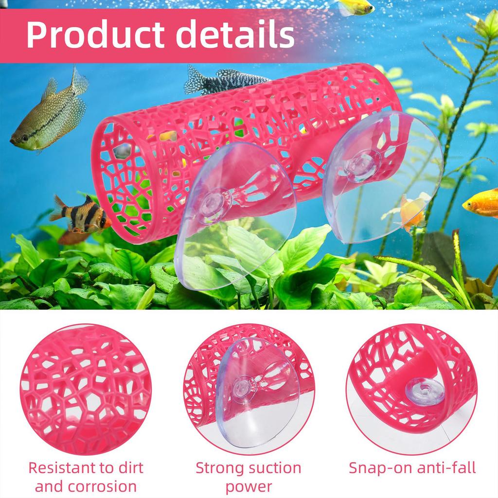 Aquarium Fish Tunnel Toys Hollow Out Silicone Fish Cave Decor for  Guppies & Bottom Feeders
