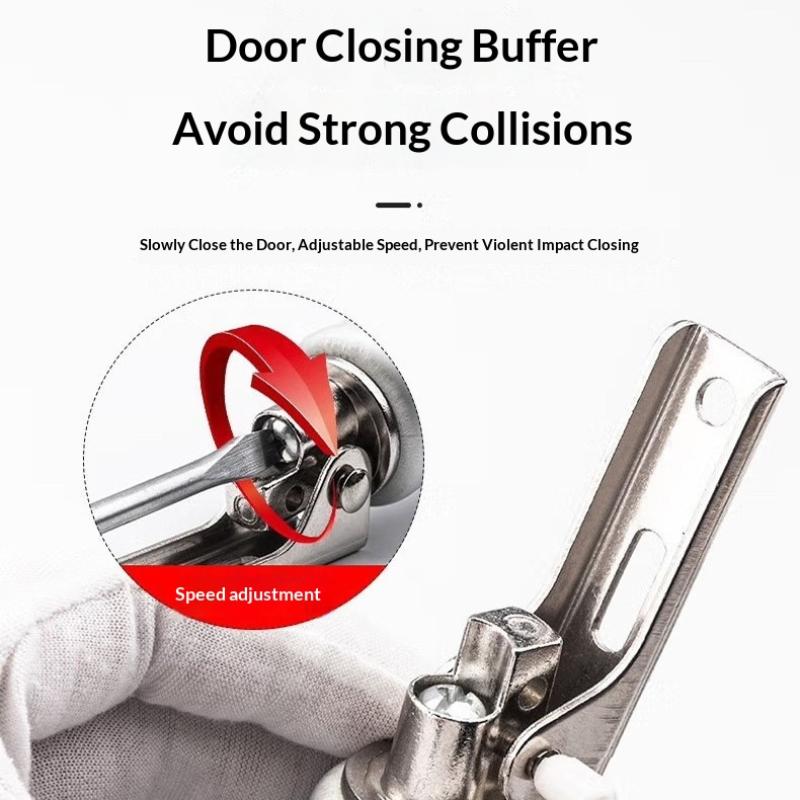 4 Color Soft Closing Automatic Door Closer 35Kg Pneumatic Adjustable Speed Positioning Door Stop Protective Door Holder Hardware
