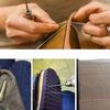 Multifunctional Leather Sewing Awl Set Replaceable DIY Craft Punch Stitching Needles Straight Hook Professional