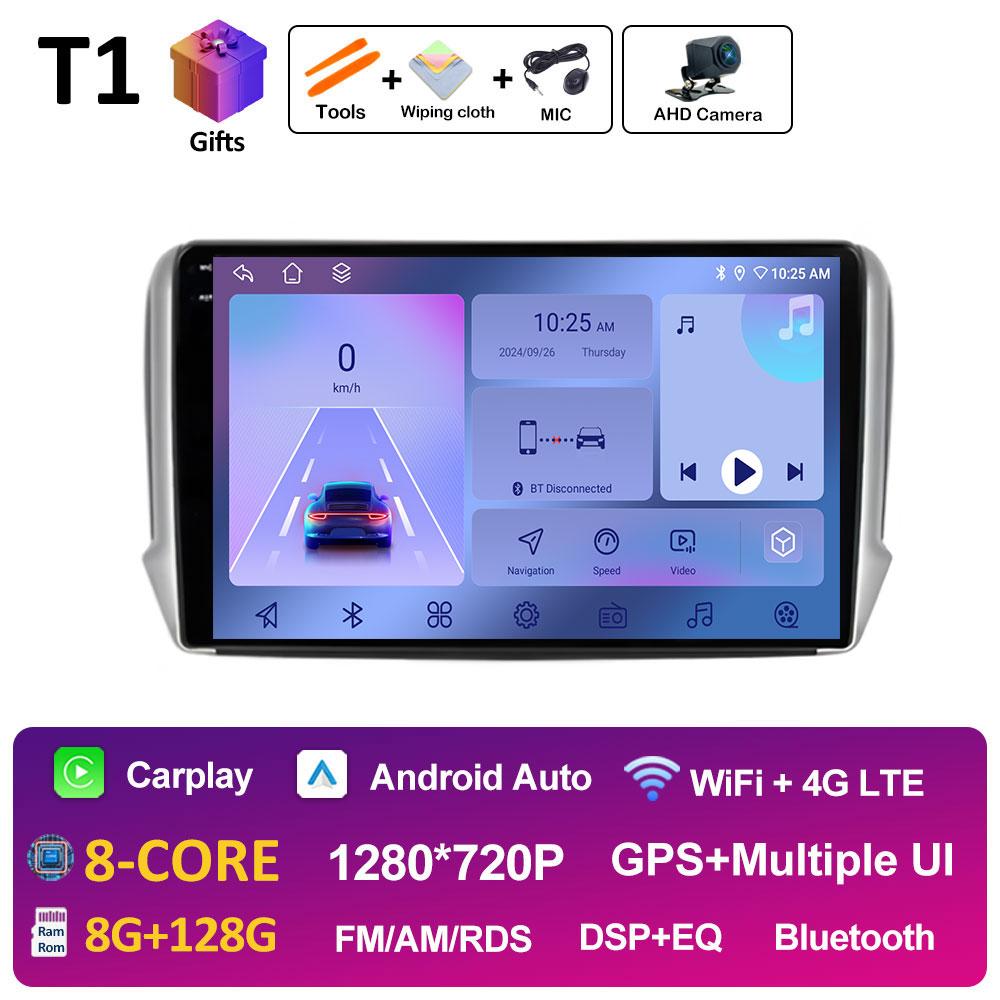 Wireless Carplay Android Intelligent System For Peugeot 2008 208 Series 2012 2013 2014 2015 - 2018 DSP Stereo GPS Navi Bluetooth