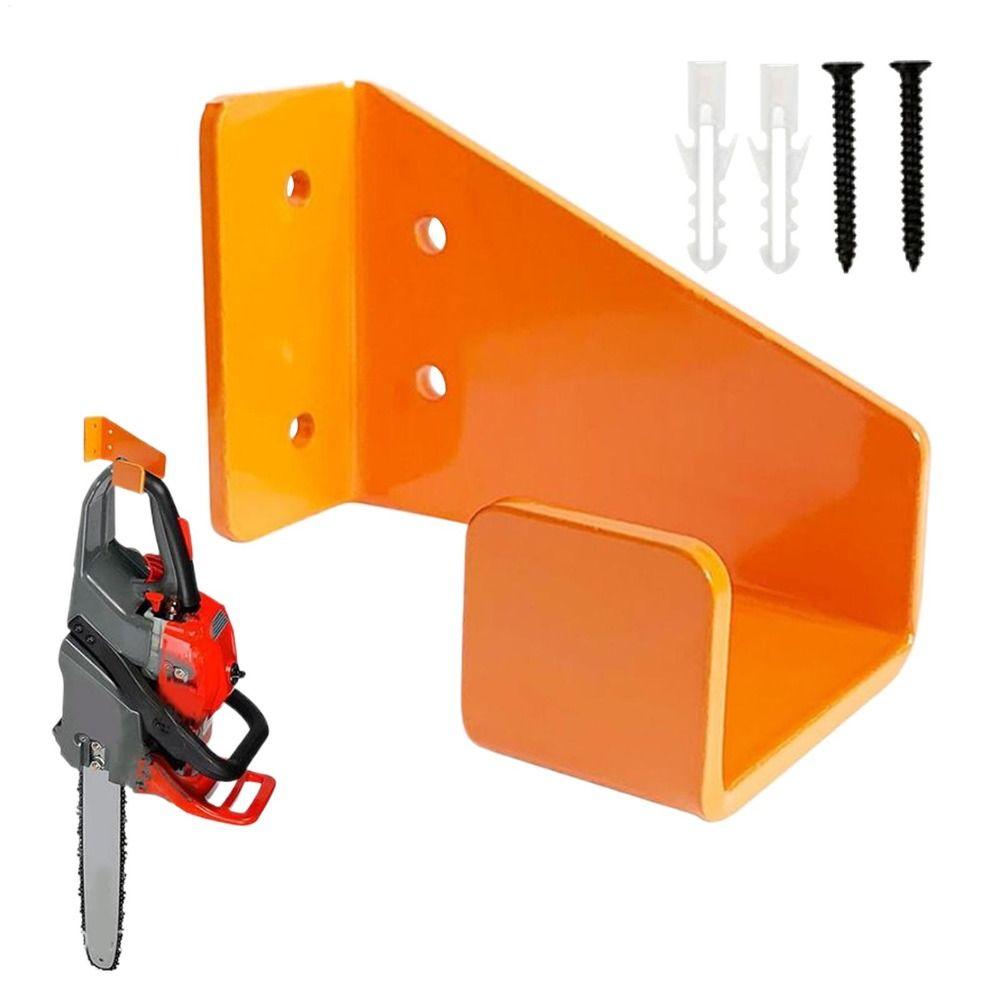 Wall-mounted Heavy Duty Chainsaw Hanger Multifunctional Carbon Steel Plate Orange Chainsaw Holders with Expansion Screws