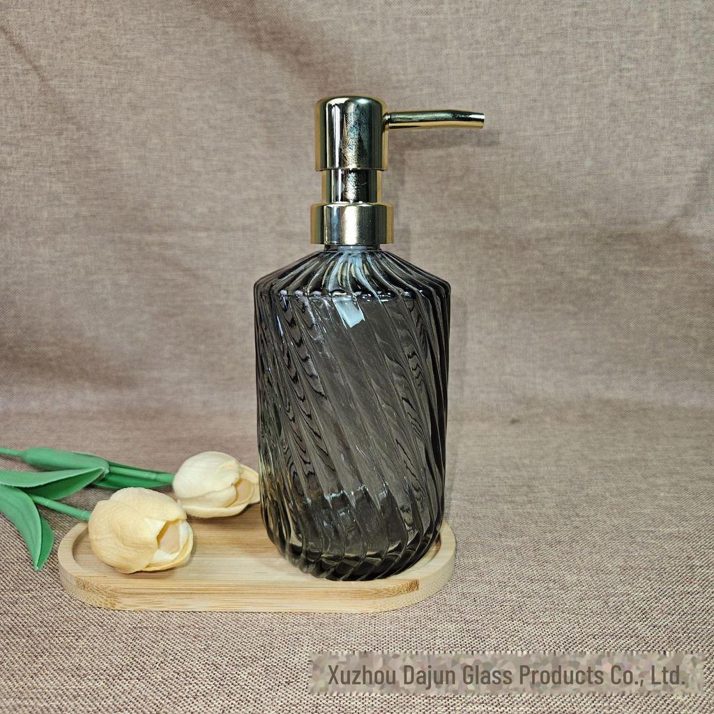 Duschgel- und Shampoo-Spenderflasche aus Twill-Glas, einteilig