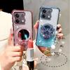 Mirror Shockproof Glitter Magnetic Case for Xiaomi Redmi Note 15 Pro Plus Redmi 15C 4G 5G Butterfly Phone Holder bracelet Cover