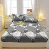 Simple 1 Modern Geometry Printed Matte Fitted Sheet, Bedroom Printed Bed Cover, Bedding Excluding Pillowcases