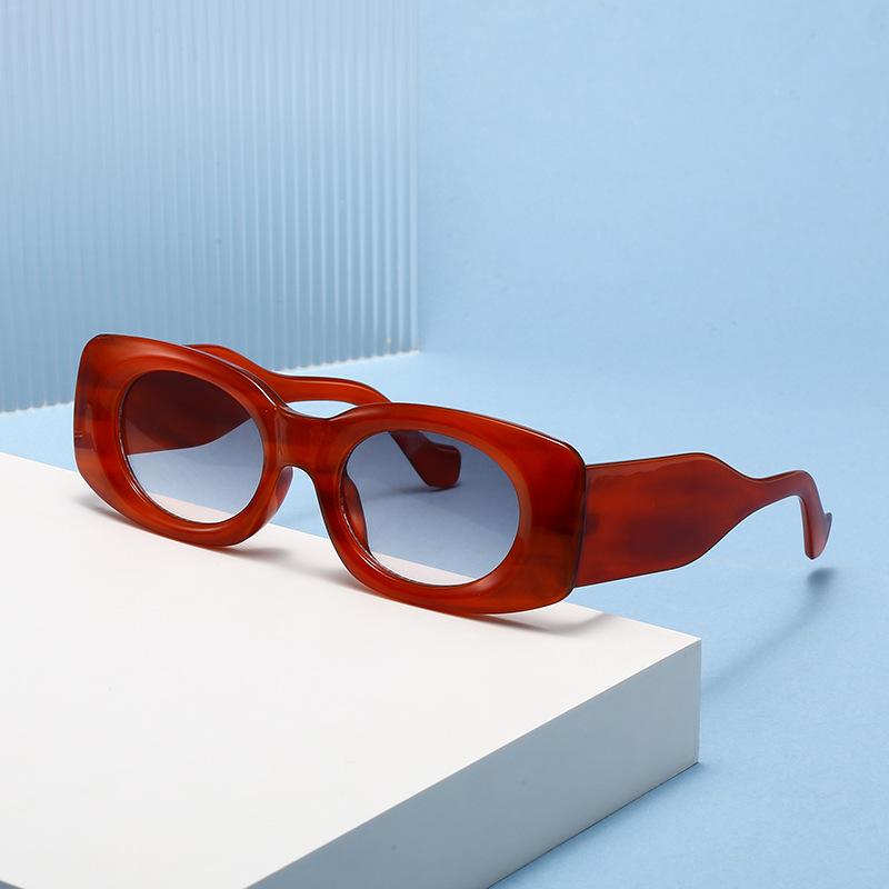 Ins Popular Fashion Square Men Sunglasses Vintage Rectangle Punk Yellow Blue Shades UV400 Women Trending Sun Glasses