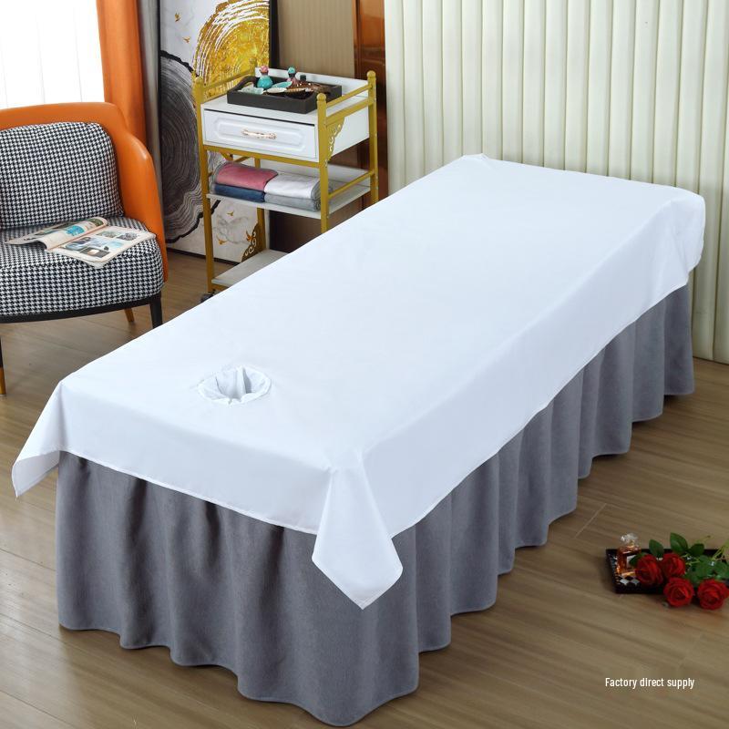 Waterproof Oilproof Beauty Salon Bed Sheet - White Customizable Massage Physiotherapy Sheet with Face Hole, Anti-Dirty Design.