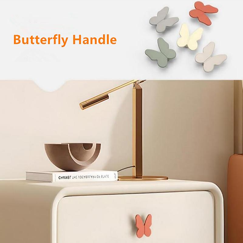 Aluminum Alloy Small Handle Wardrobe Cabinet Door Handle Creative And Simple Color Cute Butterfly Cartoon Children's Room Handle