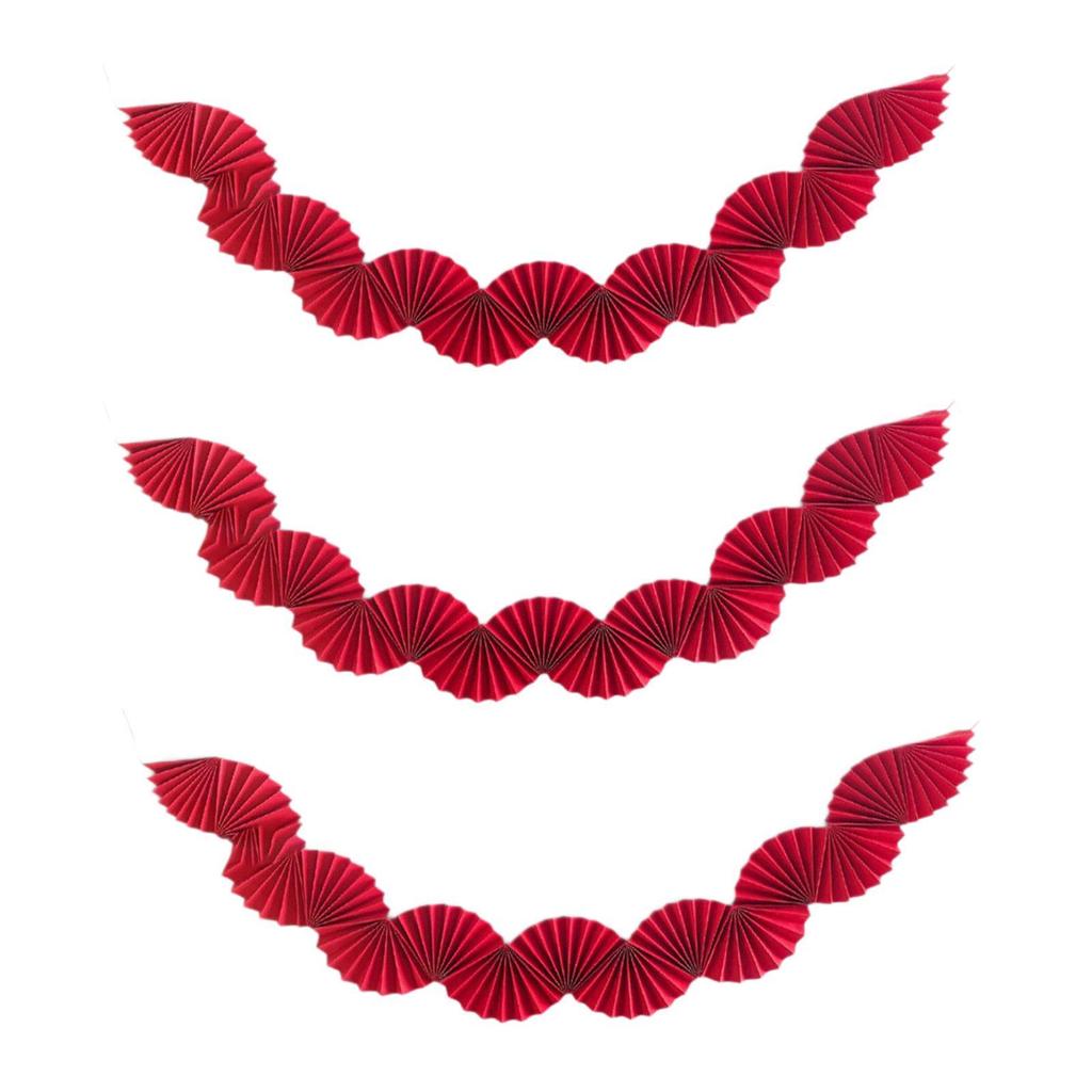 3x Paper Fans Garland Ceiling Hanging Decoration Ornament Background for Party Supplies Celebration Carnival Birthday Wedding