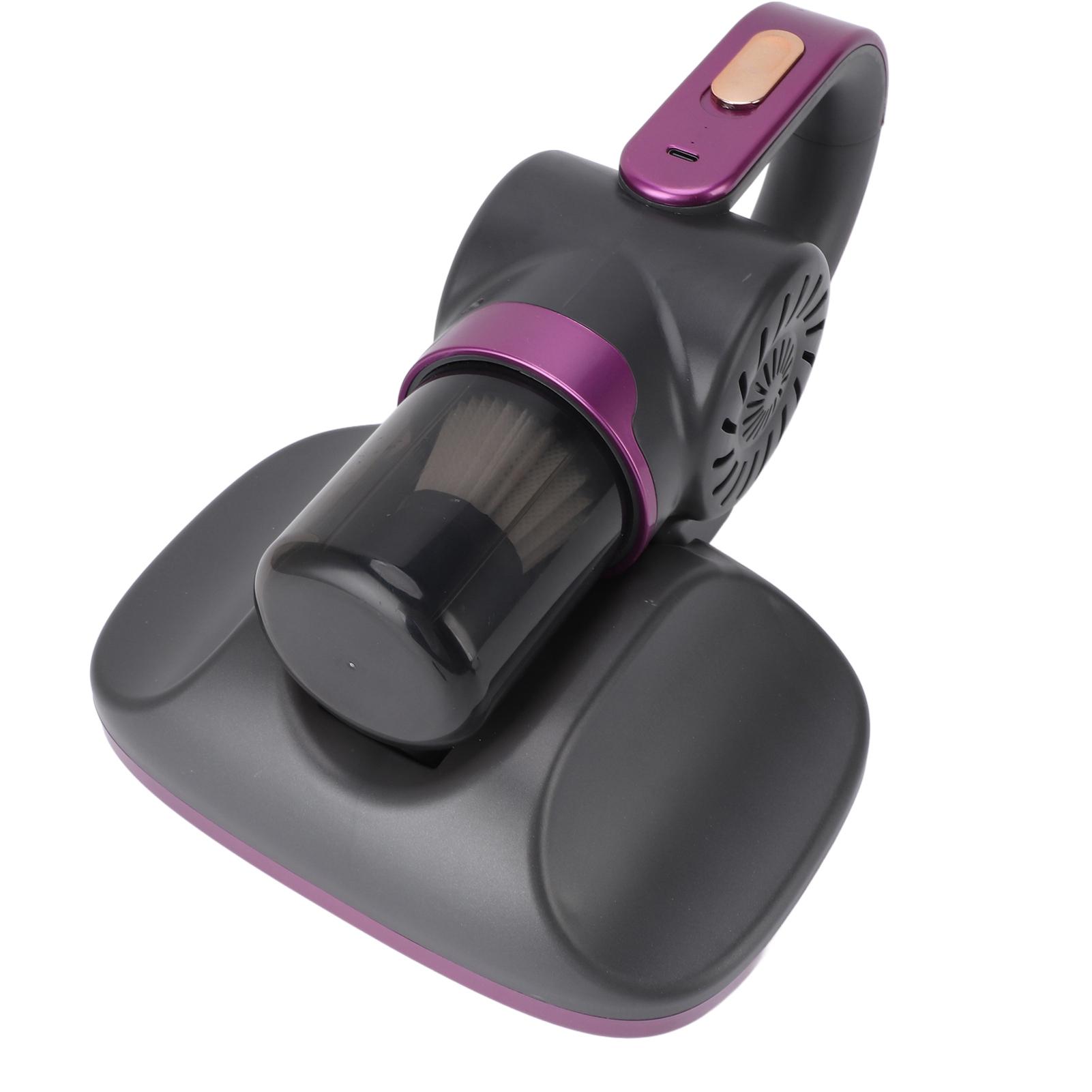 Беспроводной пылесос для матрасов Мощное всасывание Низкий уровень шума 120 Вт Ручной УФ-пылесос для кровати Для матраса, подушки, дивана чёрный