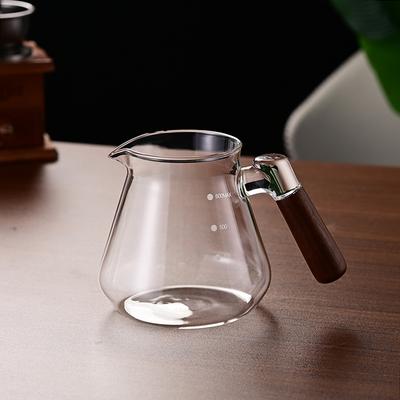High Temperature Resistant Glass Coffee Pot, Hand Punch Sharing Pot, Glass Utensils, Household Transparent Filter Cup with Graduated Fair Cup