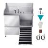 127 Cm Dog Grooming Bath Tub Stainless Steel W Ramp Faucet Showerhead