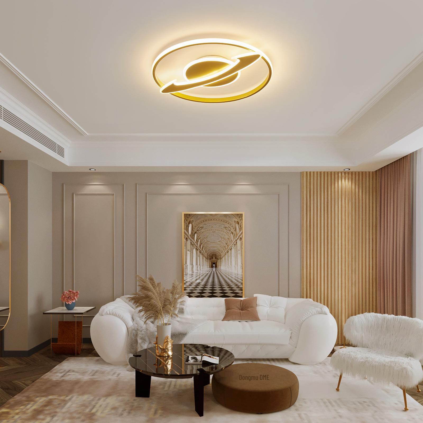 

Contemporary luxury ceiling lamp with three-color settings for bedroom and round living room lighting.