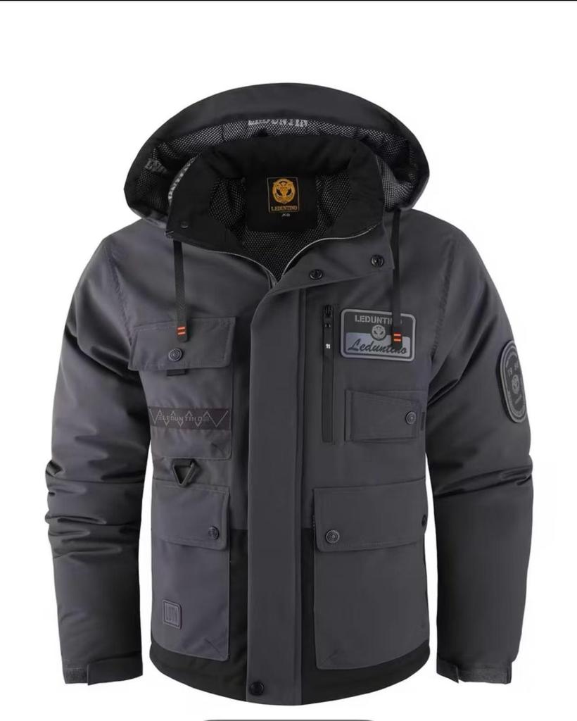 Men's Thickened Waterproof Hooded Cotton Coat - Outdoor Winter Warm, Plus Size Jacket