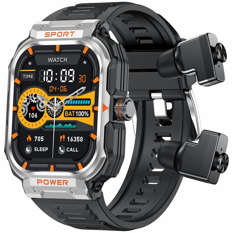 GT55 Headset Smart Watch 2.01inch Large Screen NFC TWS 2 In 1 Wireless Earphone Bluetooth Sport Earbuds Smartwatch