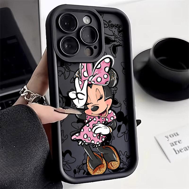 Minnie Mickey Mouse Phone Case For iPhone 17E 11 12 13 14 15 16 17 Pro Max Fundas 17 Air Plus 16e 13 Mini Silicone Cover