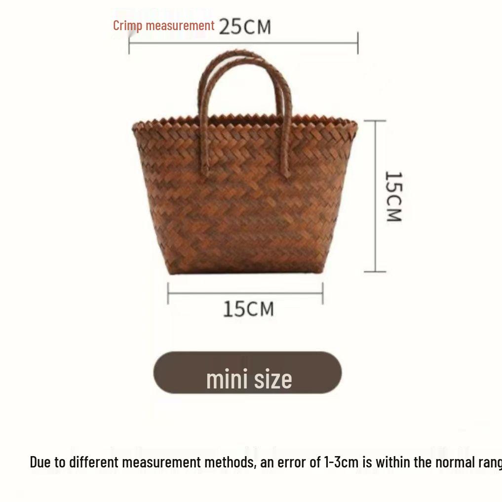 

Stylish Retro Rattan Weave Bamboo Joint Women s Handbag