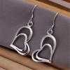 Romantic Double Heart   Copper Earrings Necklace Jewelry Sets for Women Fashion Party Wedding Pretty Holiday Gift