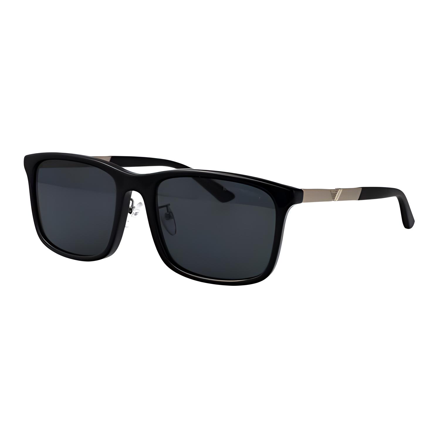 Emporio Armani Logo Detail Acetate Square Sunglasses Men sunglasses Black 0EA4241D501787 57,Black