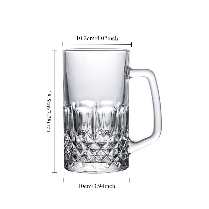 

1 шт. утолщенных кружек для крафтового пива с ручками, большие пивные кружки, стеклянные чашки большой емкости, термостойкие чайные чашки, стакан для виски 1pcs