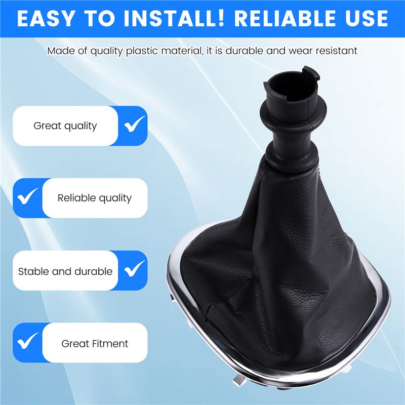 A03E-Car Shift Knob Dustproof Boot Gear Lever PU Leather Protective Cover For Renault Trafic III For Opel Vivaro For Fiat