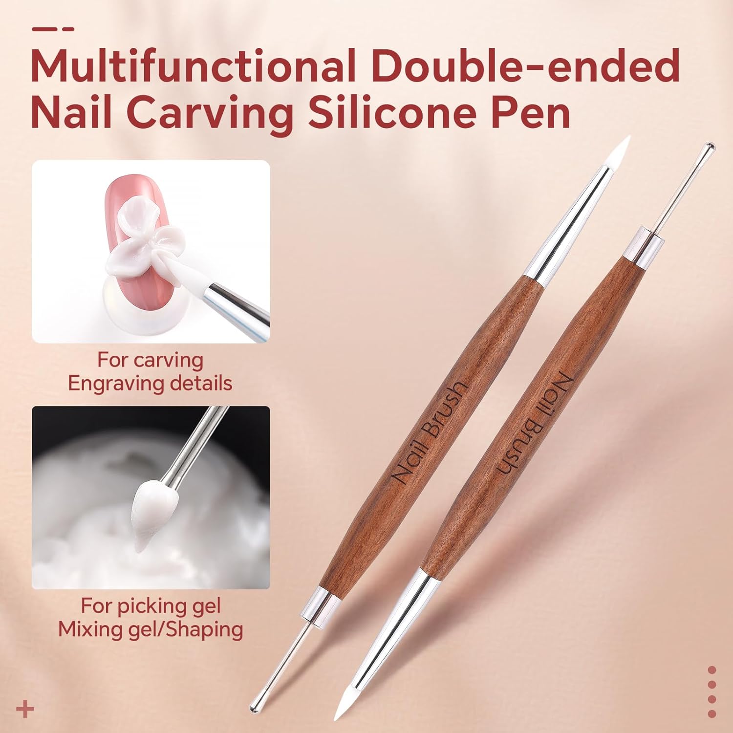 Nail Art Brushes Double Headed Nails Art Pen Multifunctional Gel Nail Polish Pens Nail Art Tools for Nail Glue Adjustment Nail Dotting Tool