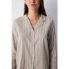 Cotton Emma Striped Gray Shirt Trousers Pajama Set