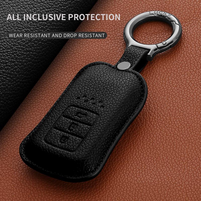 Leather Car Key Case Cover For Honda Honda Accord Civic 10Th Cr-V Hr-V Insight Odyssey Pilot Ridgeline Jazz Jade Fit Freed City